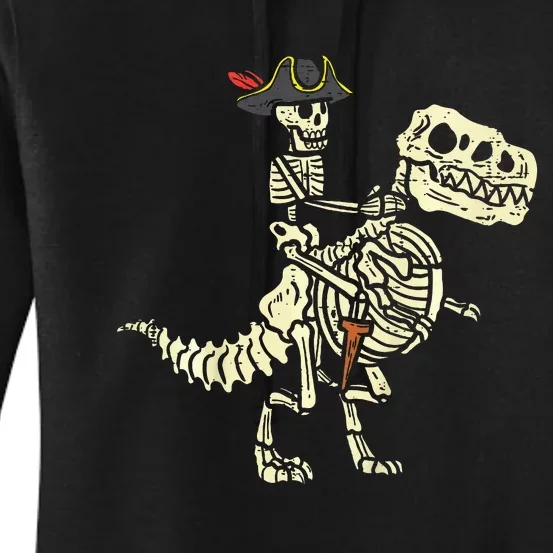 Spooky Pirate Riding Trex Halloween Costume Women's Pullover Hoodie