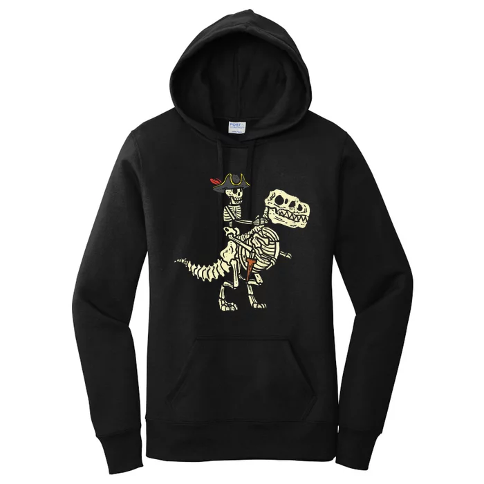 Spooky Pirate Riding Trex Halloween Costume Women's Pullover Hoodie