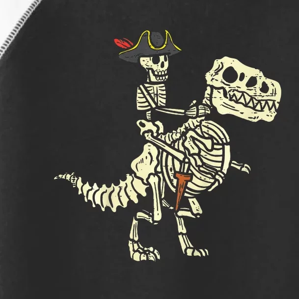 Spooky Pirate Riding Trex Halloween Costume Toddler Fine Jersey T-Shirt