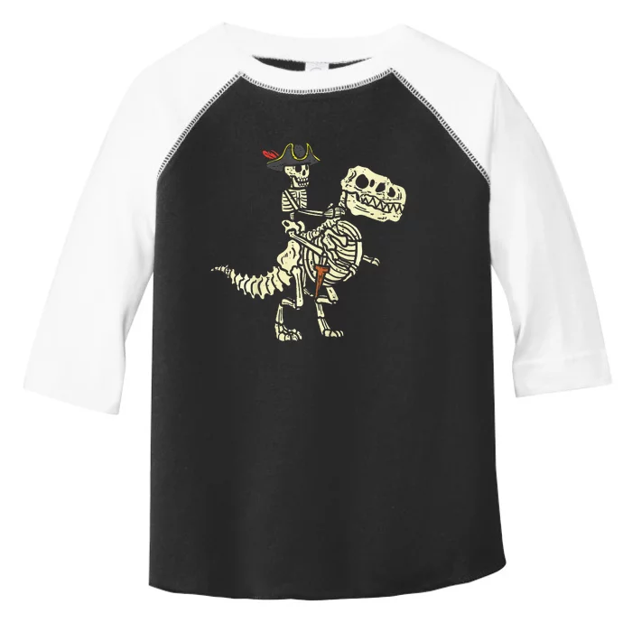 Spooky Pirate Riding Trex Halloween Costume Toddler Fine Jersey T-Shirt