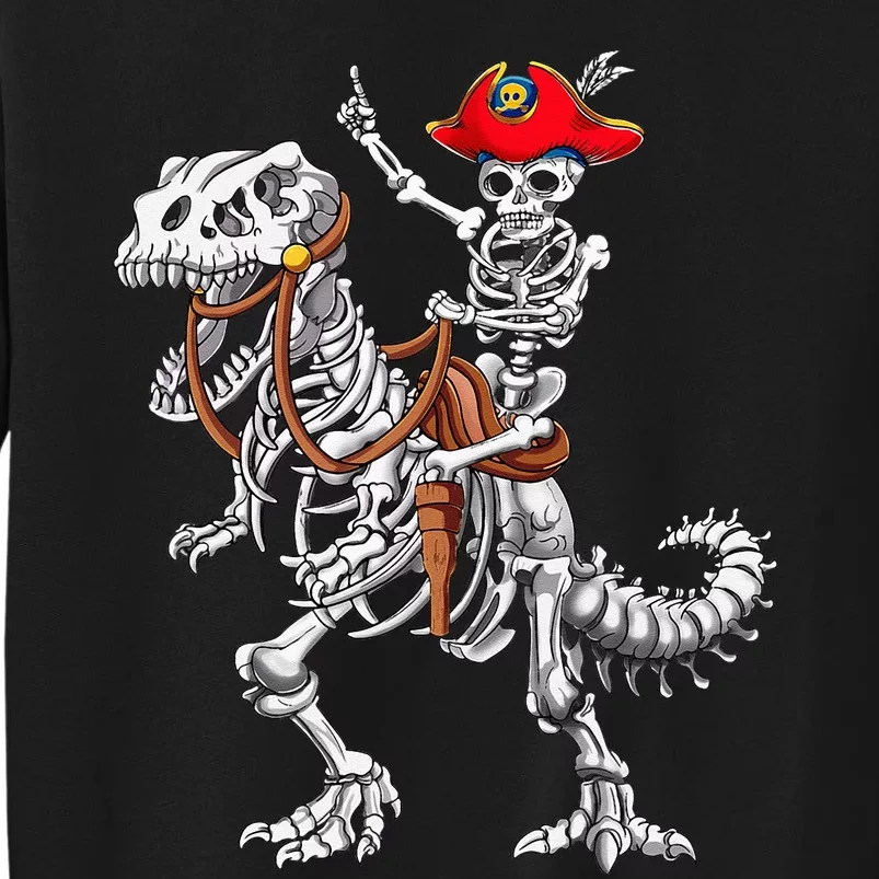 Skeleton Pirate Riding Skeleton Dinosaur Halloween Costume Sweatshirt