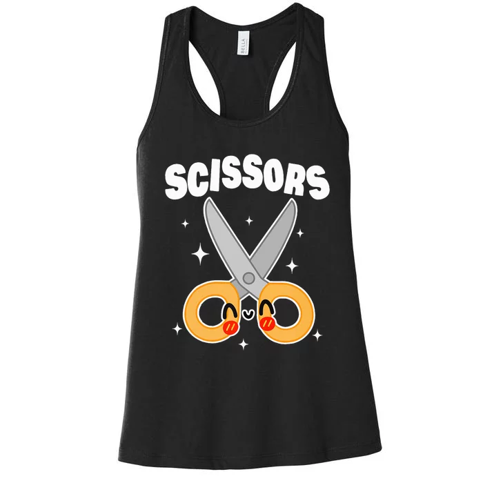 Scissors Paper Rock Halloween Costumes Group Family Women's Racerback Tank