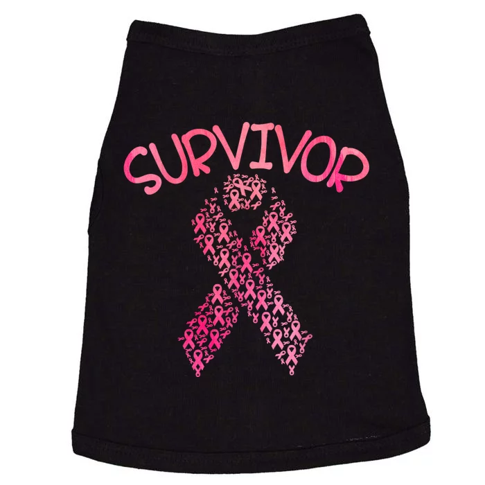 Survivor Pink Ribbon Won Breast Cancer Awareness Doggie Tank