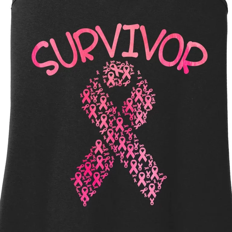 Survivor Pink Ribbon Won Breast Cancer Awareness Ladies Essential Tank