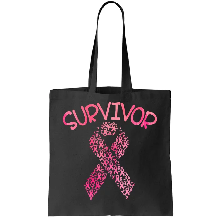 Survivor Pink Ribbon Won Breast Cancer Awareness Tote Bag