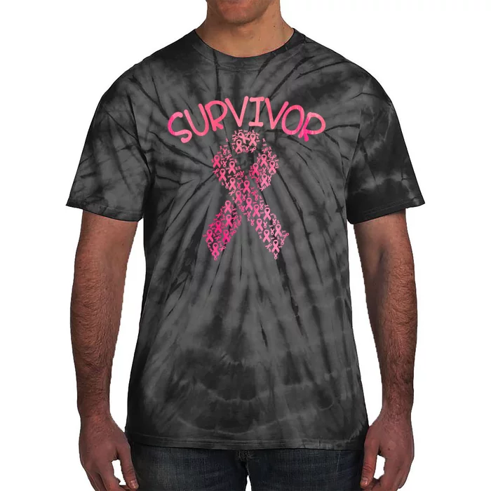 Survivor Pink Ribbon Won Breast Cancer Awareness Tie-Dye T-Shirt