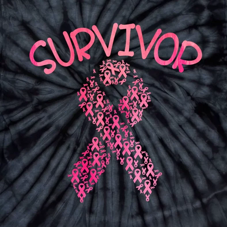 Survivor Pink Ribbon Won Breast Cancer Awareness Tie-Dye T-Shirt