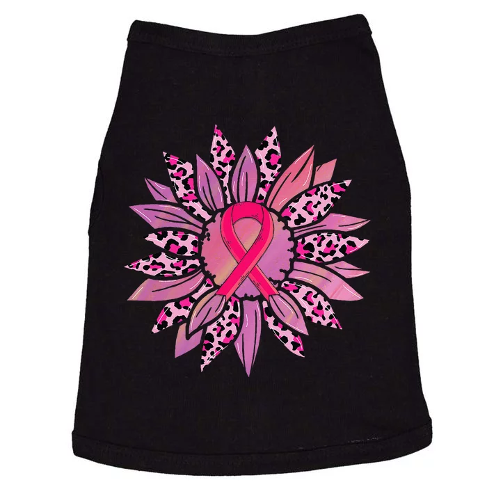 Sunflower Pink Ribbon Breast Cancer Awareness Warrior Doggie Tank