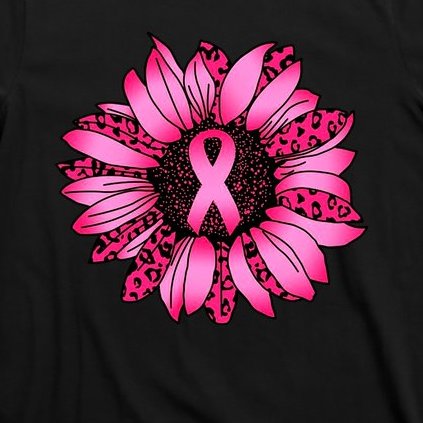 Sunflower Pink Ribbon Breast Cancer Awareness T-Shirt