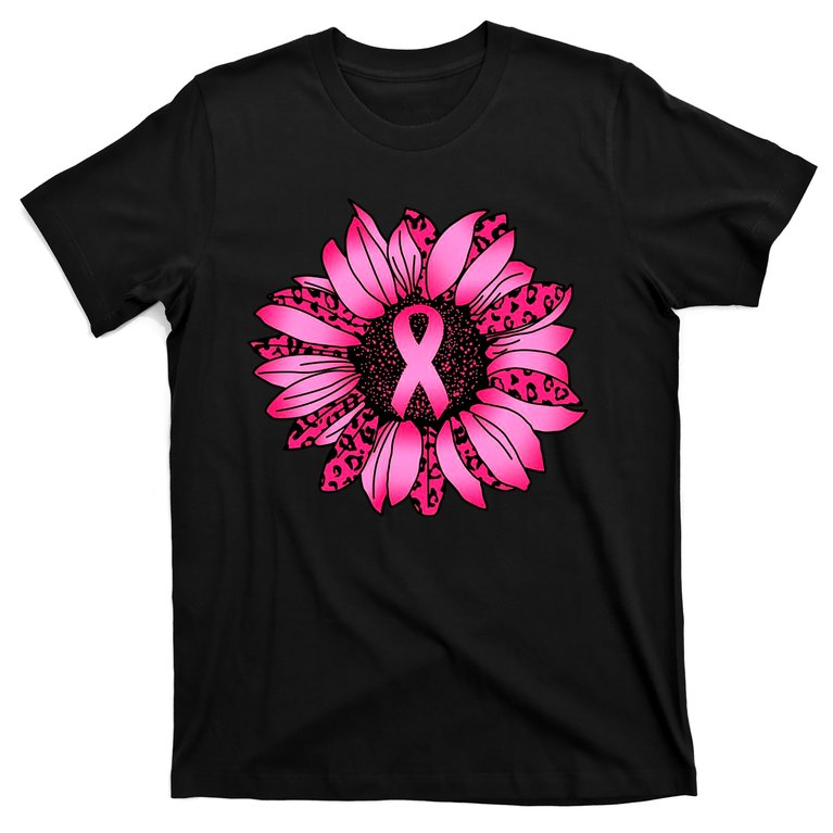 Sunflower Pink Ribbon Breast Cancer Awareness T-Shirt