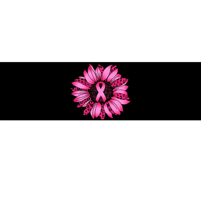 Sunflower Pink Ribbon Breast Cancer Awareness Bumper Sticker