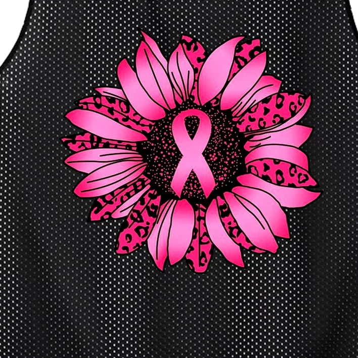 Sunflower Pink Ribbon Breast Cancer Awareness Mesh Reversible Basketball Jersey Tank