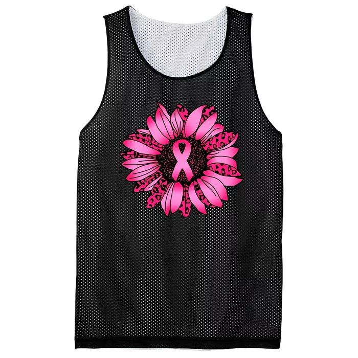 Sunflower Pink Ribbon Breast Cancer Awareness Mesh Reversible Basketball Jersey Tank