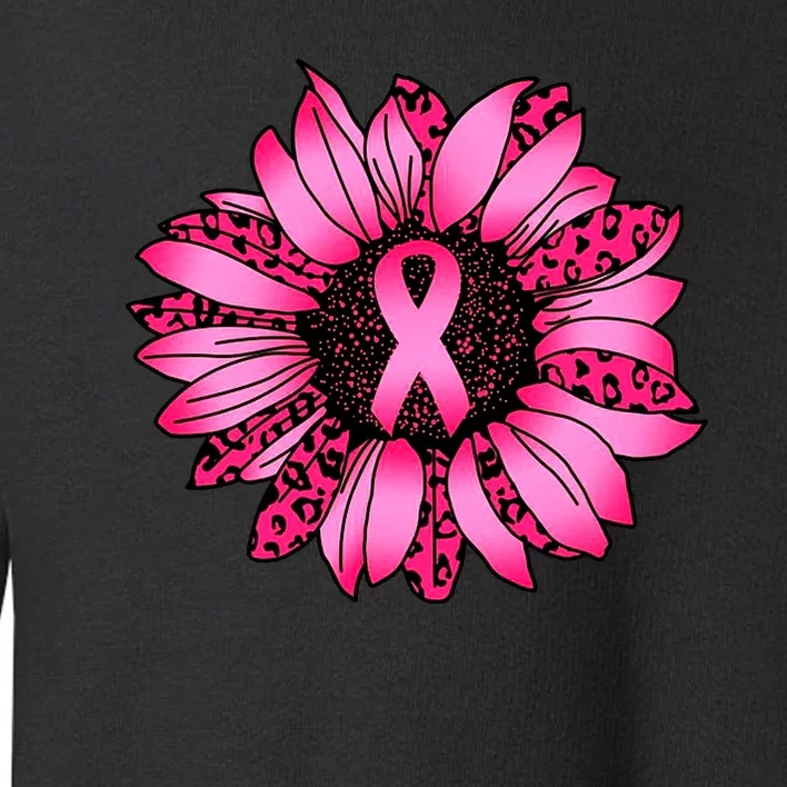 Sunflower Pink Ribbon Breast Cancer Awareness Toddler Sweatshirt