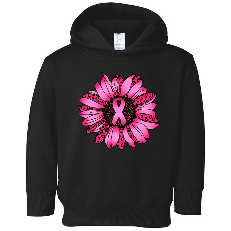 Sunflower Pink Ribbon Breast Cancer Awareness Toddler Hoodie