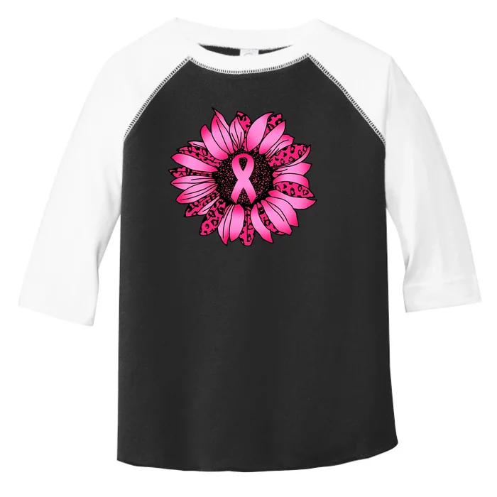 Sunflower Pink Ribbon Breast Cancer Awareness Toddler Fine Jersey T-Shirt