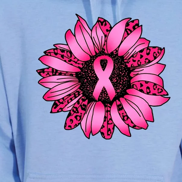 Sunflower Pink Ribbon Breast Cancer Awareness Unisex Surf Hoodie