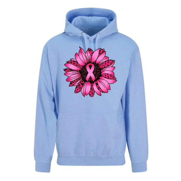 Sunflower Pink Ribbon Breast Cancer Awareness Unisex Surf Hoodie