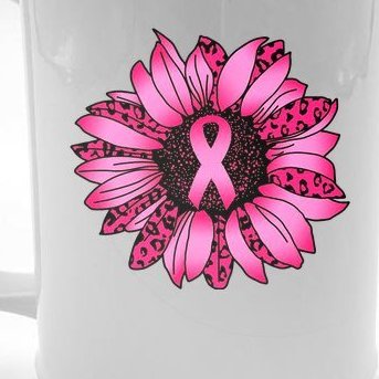 Sunflower Pink Ribbon Breast Cancer Awareness Beer Stein