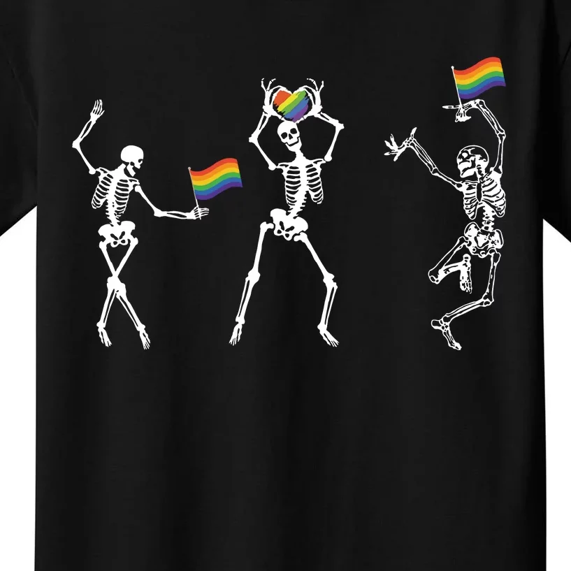 Skeleton Pride Rainbow Lgbtq Funny Pride. Kids T-Shirt