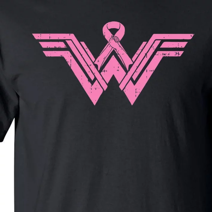 Superhero Pink Ribbon Breast Cancer Awareness Mom Wife Gift Tall T-Shirt