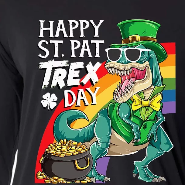 St Pat Rex Day Dinosaur St Patricks Day Cooling Performance Long Sleeve Crew