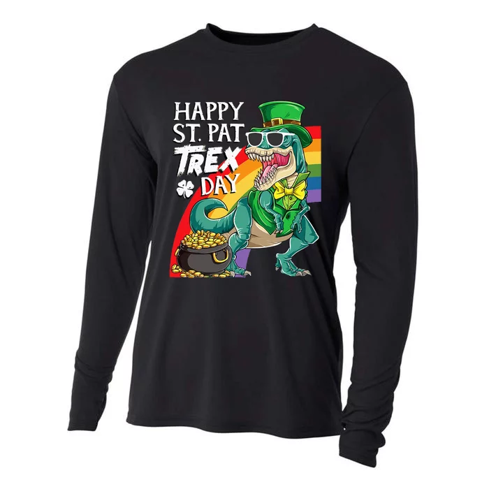 St Pat Rex Day Dinosaur St Patricks Day Cooling Performance Long Sleeve Crew