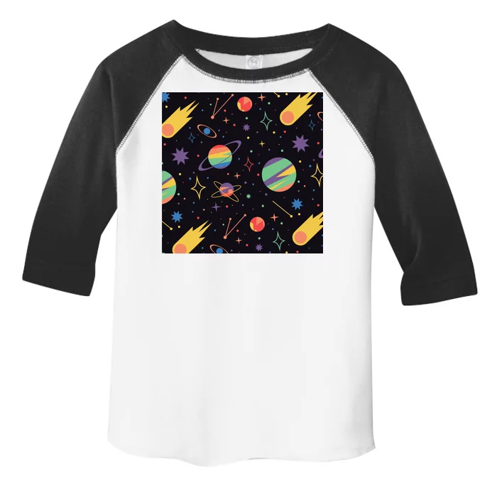 Space Planets Rainbow Galaxy Patterns Toddler Fine Jersey T-Shirt