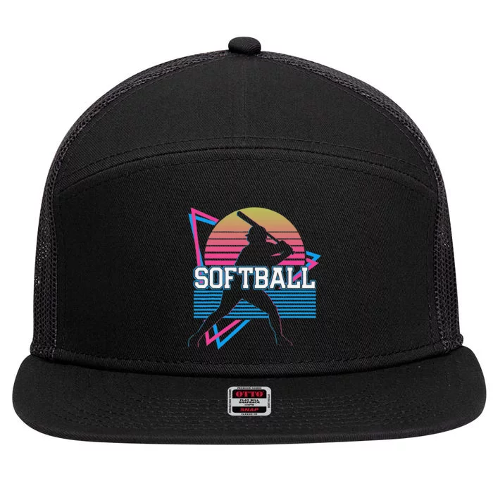 Softball Player Retro 7 Panel Mesh Trucker Snapback Hat