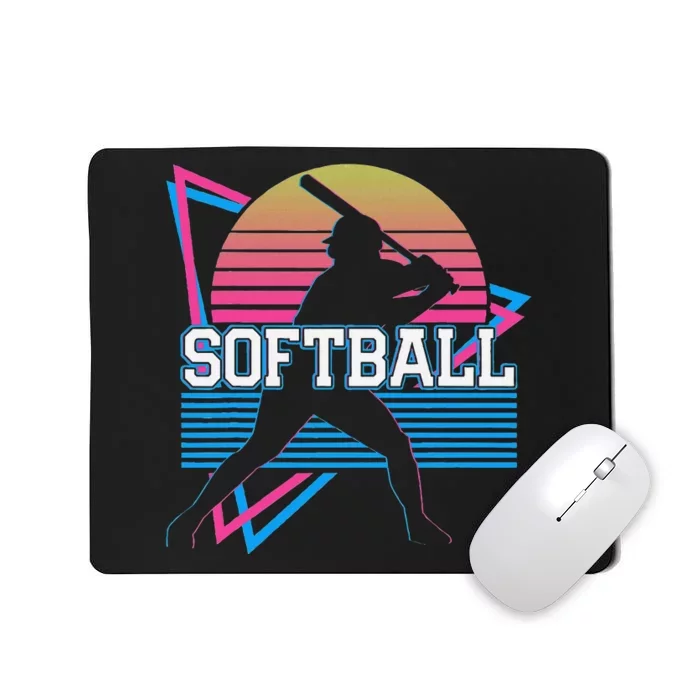 Softball Player Retro Mousepad