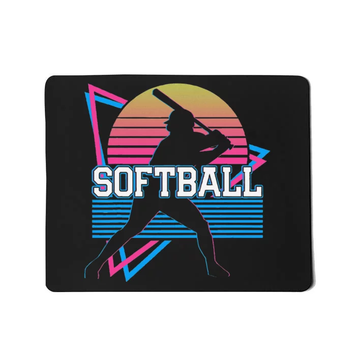 Softball Player Retro Mousepad