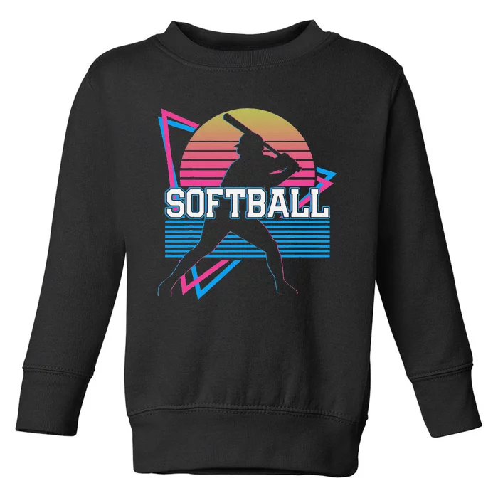 Softball Player Retro Toddler Sweatshirt