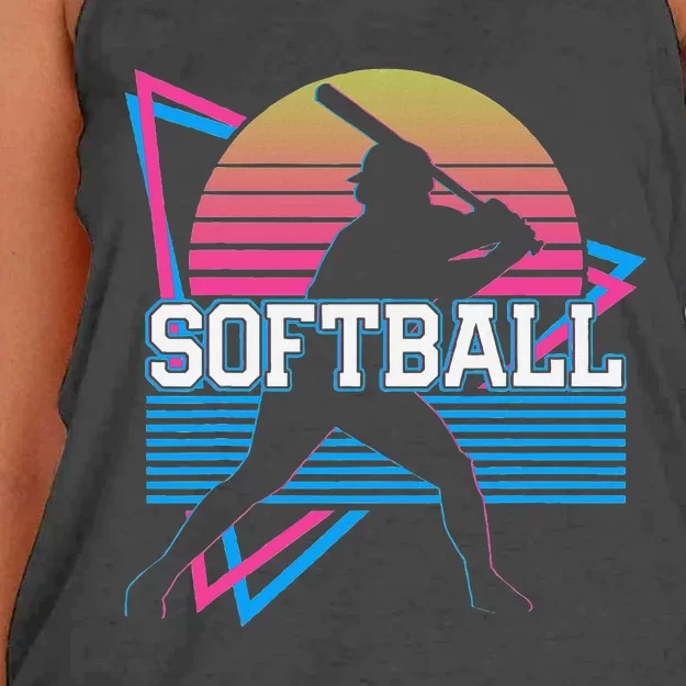 Softball Player Retro Women's Knotted Racerback Tank