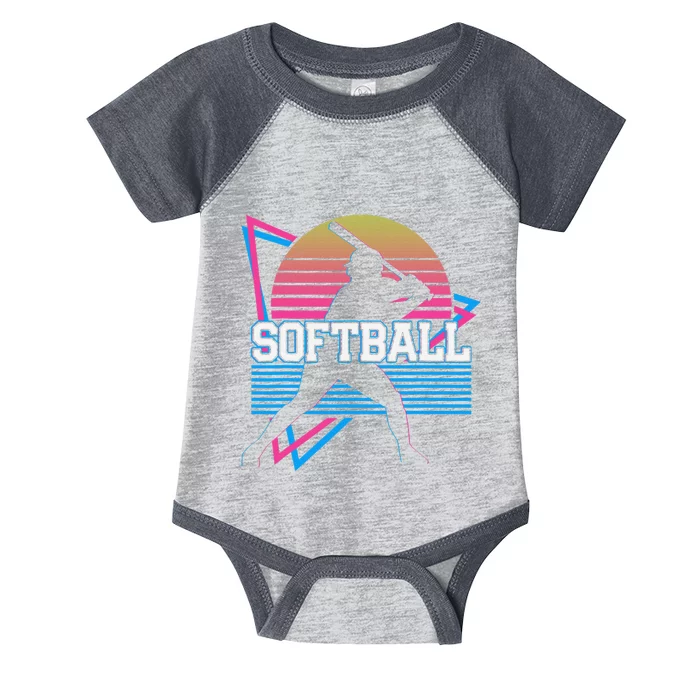 Softball Player Retro Infant Baby Jersey Bodysuit