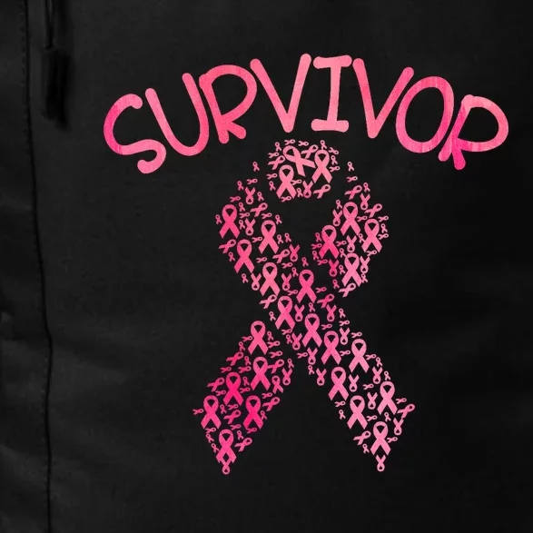 Survivor Pink Ribbon Won Breast Cancer Awareness Daily Commute Backpack