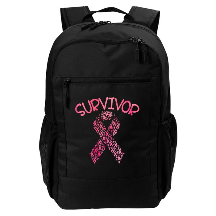 Survivor Pink Ribbon Won Breast Cancer Awareness Daily Commute Backpack