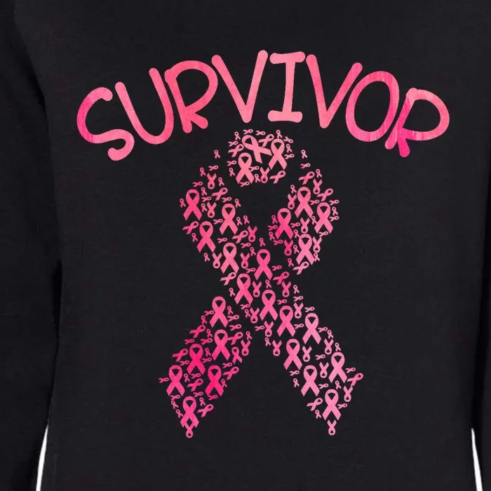 Survivor Pink Ribbon Won Breast Cancer Awareness Womens California Wash Sweatshirt