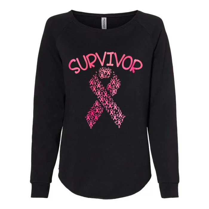 Survivor Pink Ribbon Won Breast Cancer Awareness Womens California Wash Sweatshirt