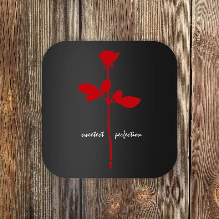 Sweetest Perfection Red And White Design Coaster