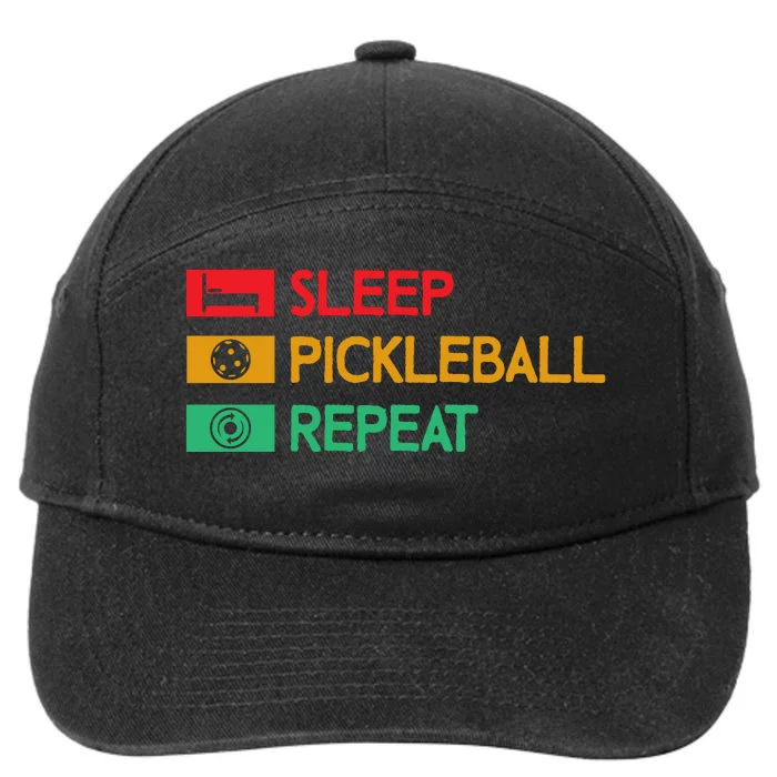 Sleep Pickleball Repeat Pickleball Paddles Sport Gift 7-Panel Snapback Hat