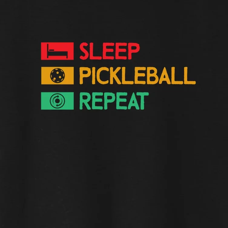 Sleep Pickleball Repeat Pickleball Paddles Sport Gift Women's Crop Top Tee