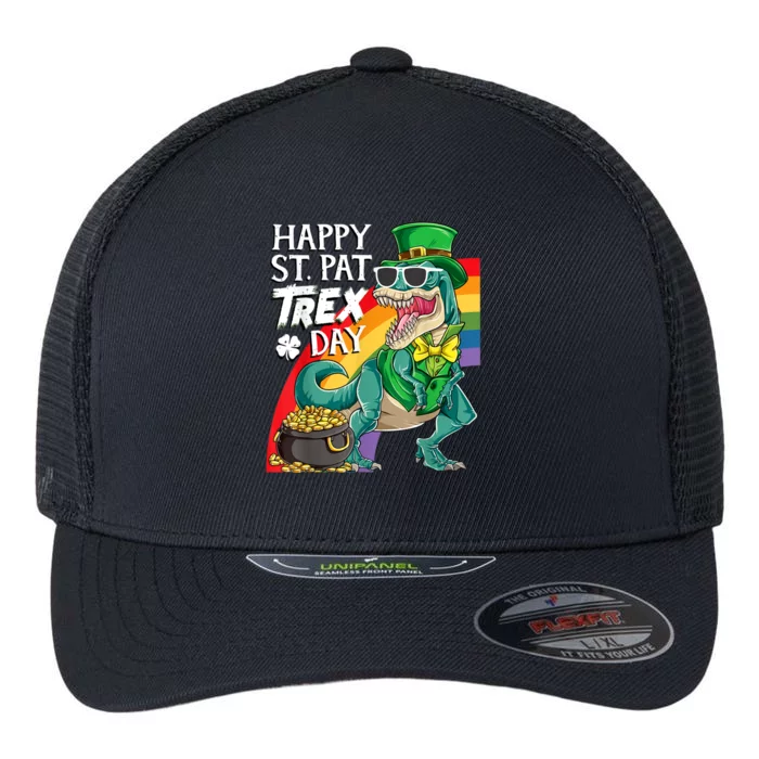 St Pat Rex Day Dinosaur St Patricks Day Flexfit Unipanel Trucker Cap