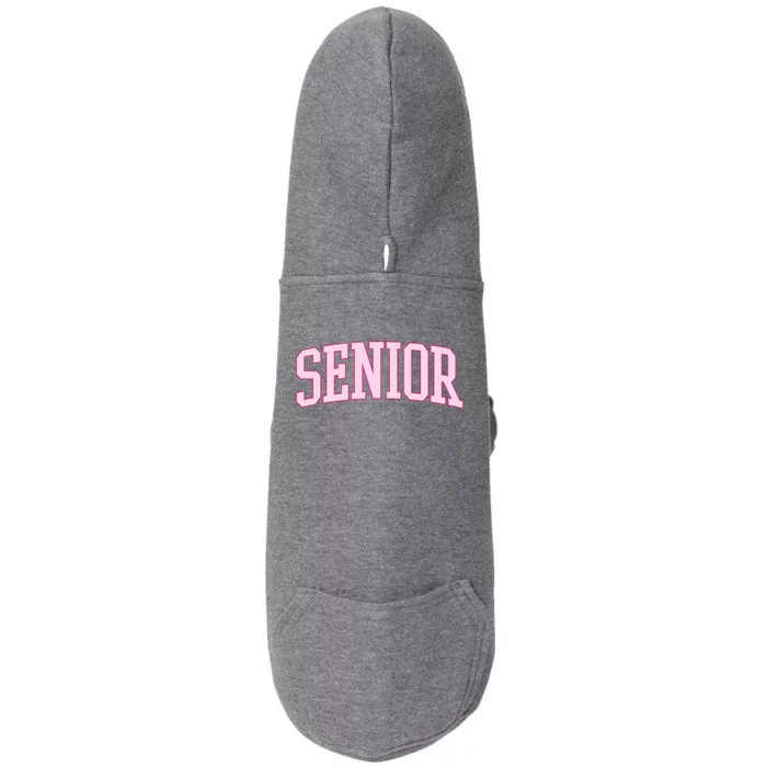 Senior Pink Retro Graduation Doggie 3-End Fleece Hoodie