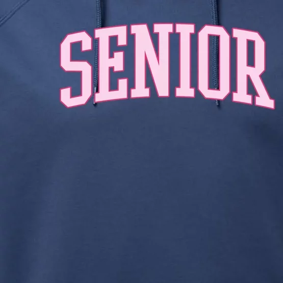 Senior Pink Retro Graduation Performance Fleece Hoodie