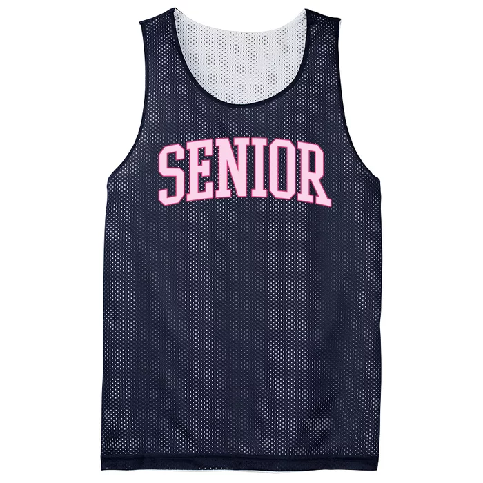 Senior Pink Retro Graduation Mesh Reversible Basketball Jersey Tank