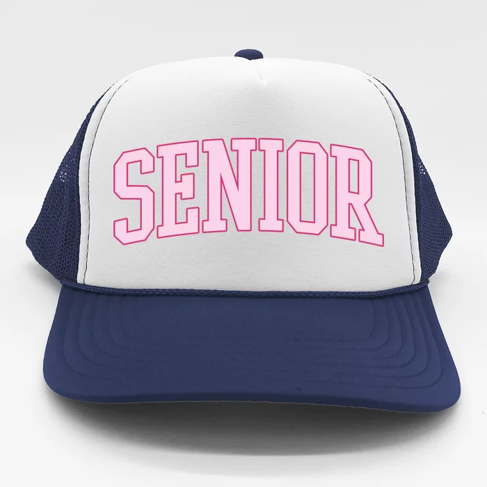 Senior Pink Retro Graduation Trucker Hat