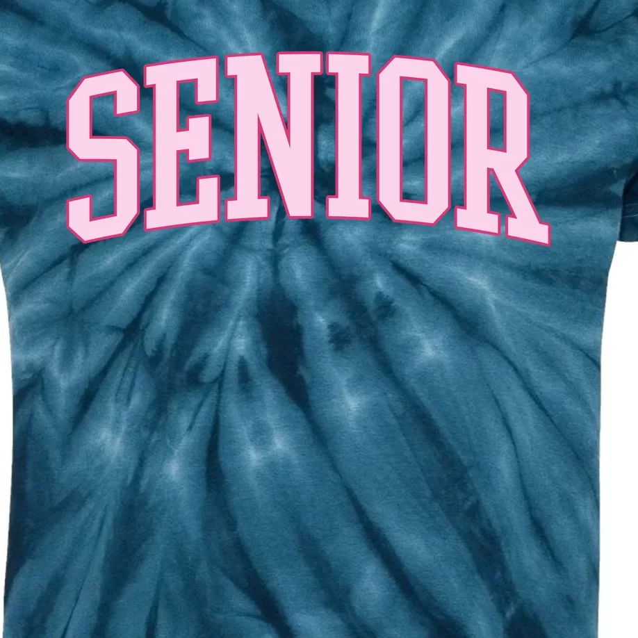 Senior Pink Retro Graduation Kids Tie-Dye T-Shirt