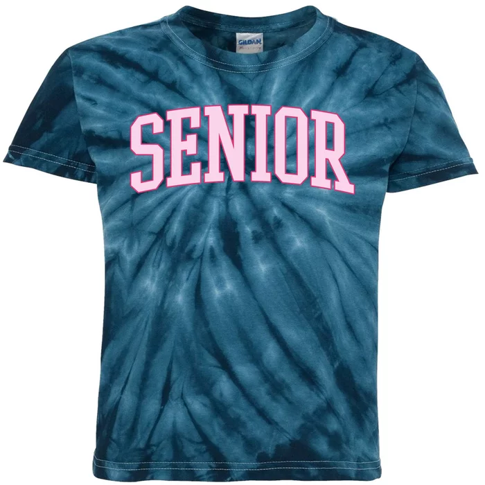 Senior Pink Retro Graduation Kids Tie-Dye T-Shirt