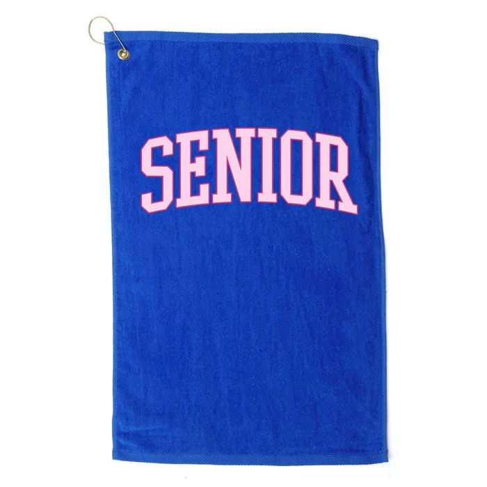 Senior Pink Retro Graduation Platinum Collection Golf Towel