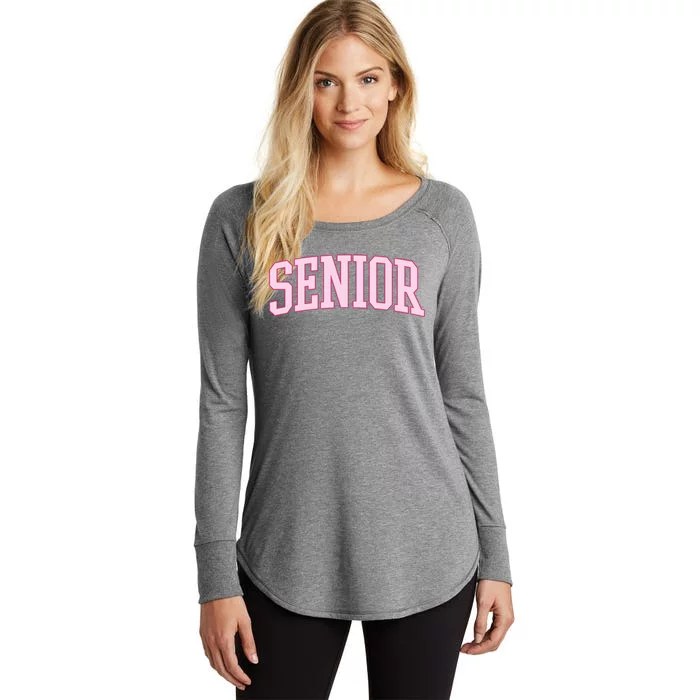 Senior Pink Retro Graduation Women's Perfect Tri Tunic Long Sleeve Shirt